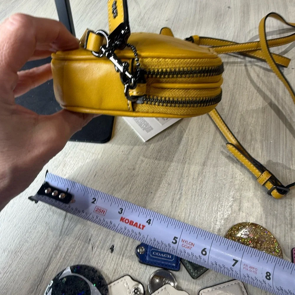 Collectors Coach Mickey Yellow Leather Crossbody Bag